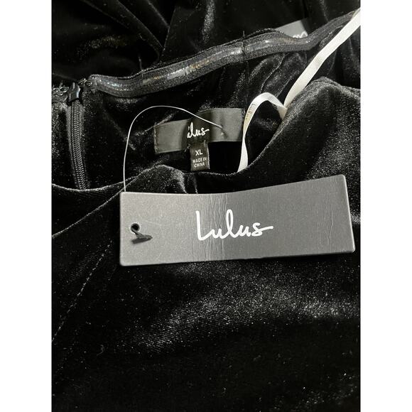 New My Dream Come True Black Velvet Strapless Maxi Dress XL - Picture 9 of 11